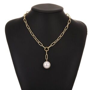Delicate Pearl Lariat Necklace